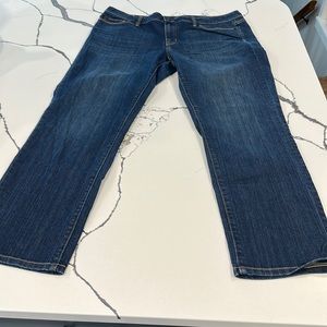 Ann Taylor Loft Modern Straight Crop Jean. Size 12. In medium wash.